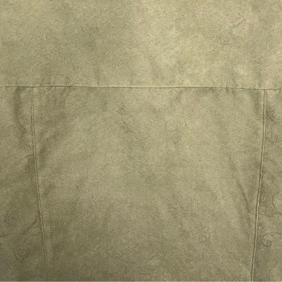 Petite Medium Croft And Barrow Green Blazer Jacket Floral Print Zip Closure - Picture 10 of 16